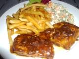Fish steak in pepper sauce