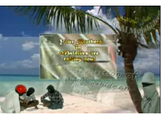 A still from the video found on an Al Qaeda forum that contained footage of inside the Dhar-al-khuir mosque of Himandhoo moments before it was raided by police.